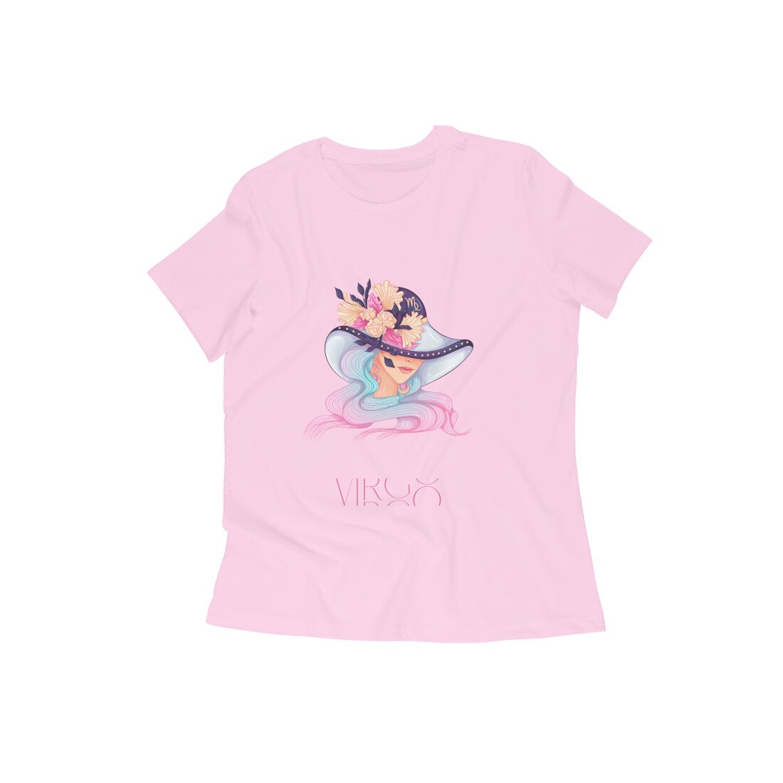 Virgo zodiac sign women’s round neck T-shirt Pink