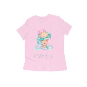 Cancer zodiac sign women’s round neck T-shirt Pink