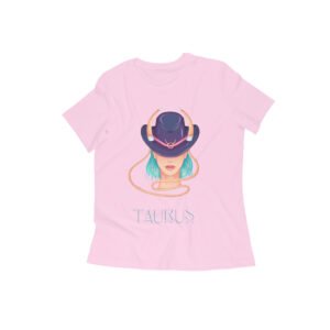 Taurus zodiac sign women’s round neck T-shirt Pink
