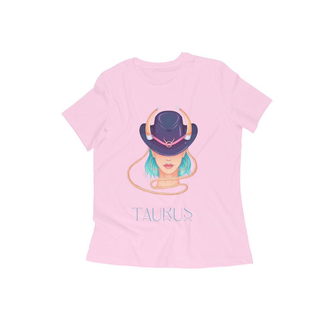 Taurus zodiac sign women’s round neck T-shirt Pink