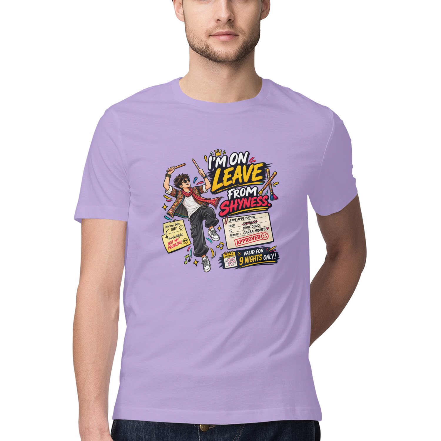 Men's T-Shirt Garba I am on leave - Color Batch 1 - Image 9