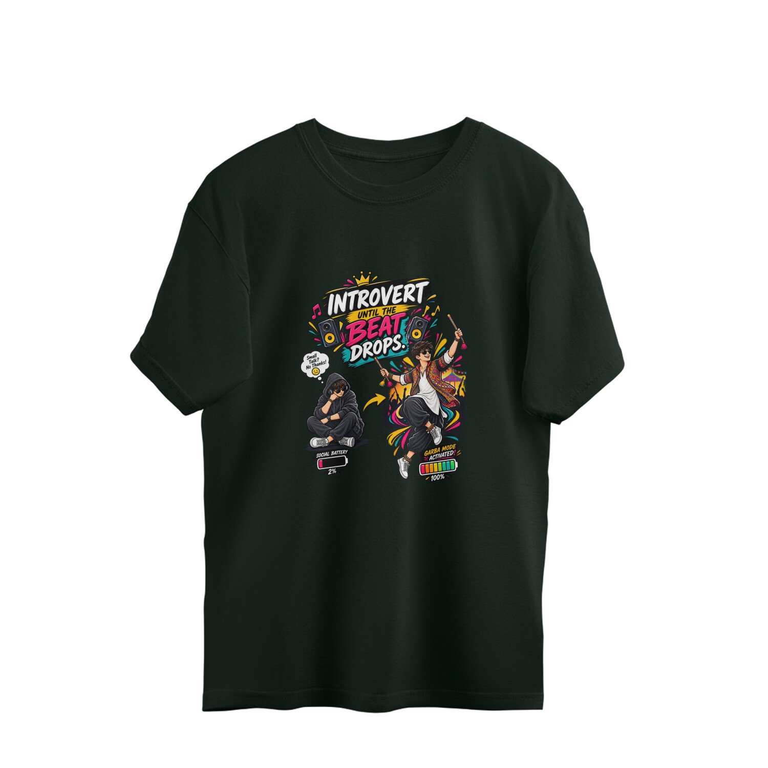 Oversize T-Shirt Garba Introvert until the beat drops