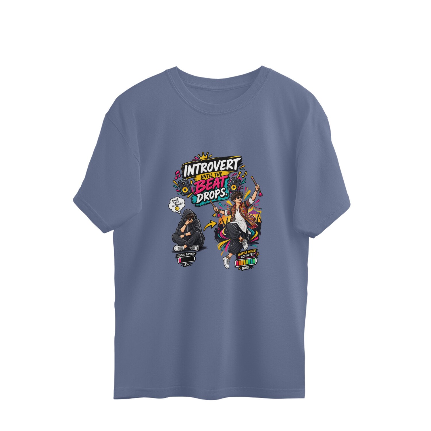 Oversize T-Shirt Garba Introvert until the beat drops - Image 2