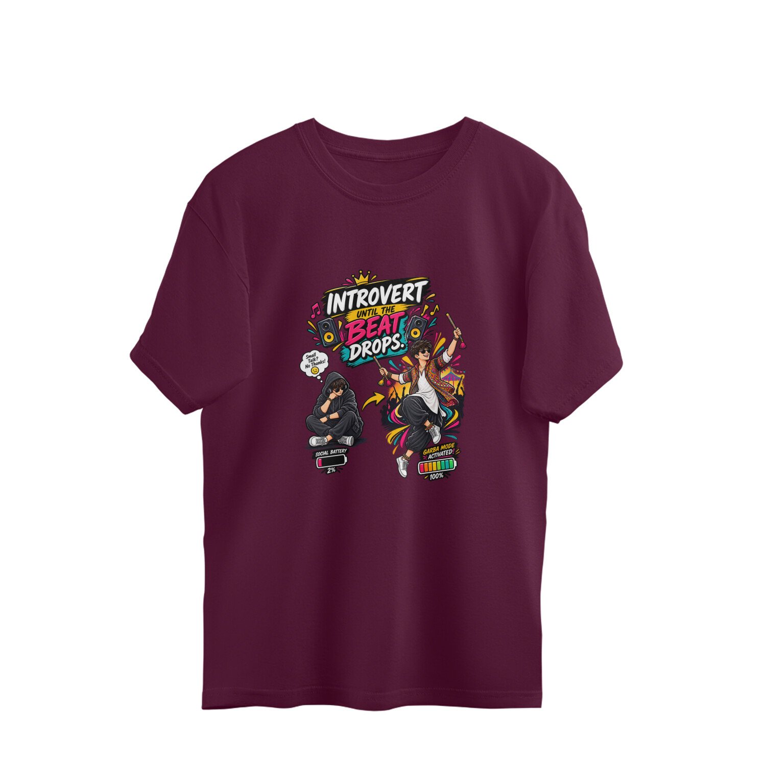 Oversize T-Shirt Garba Introvert until the beat drops - Image 4
