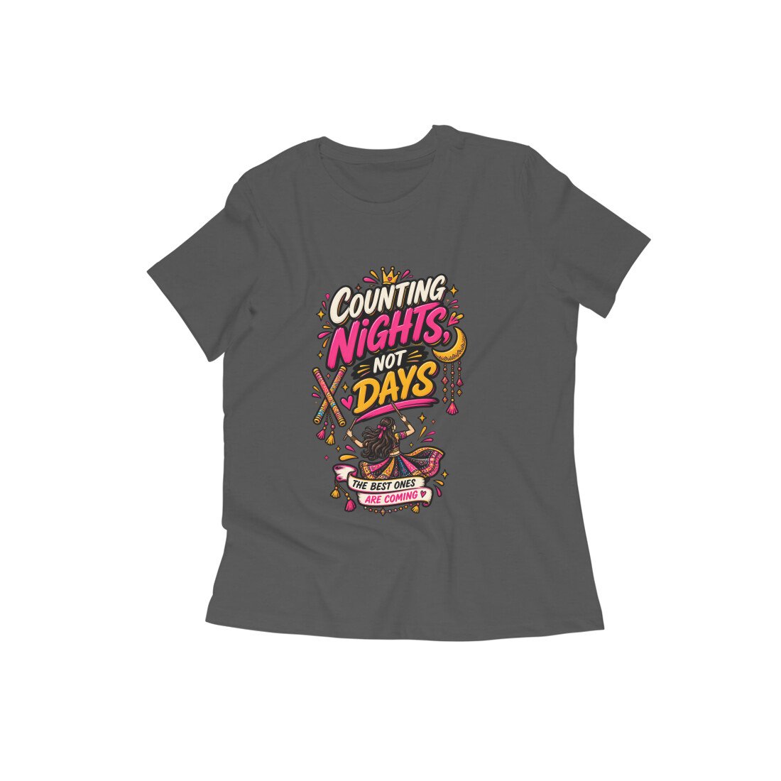 Girl's T-Shirt Garba - Counting Nights Color Batch 1/2 - Image 2