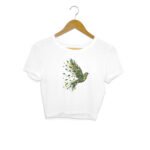 Girl's Crop Top Leaf Bird Imagination