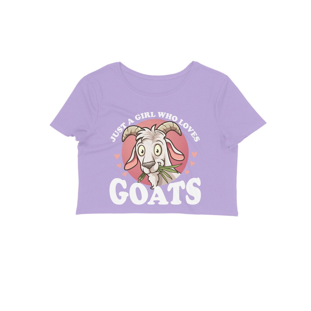 front-6aa73a859934f-Iris_Lavender_S_Women_Crop_Top.jpg Just a Girl Who Loves GoatsCrop Top - Image 1