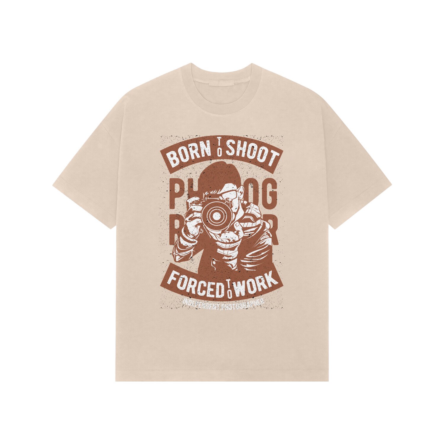 front-6aa891ca20cd5-Beige_XS_Premium_Oversized_T-shirt.jpg Born to Shoot Premium Oversized T-Shirt - Image 1