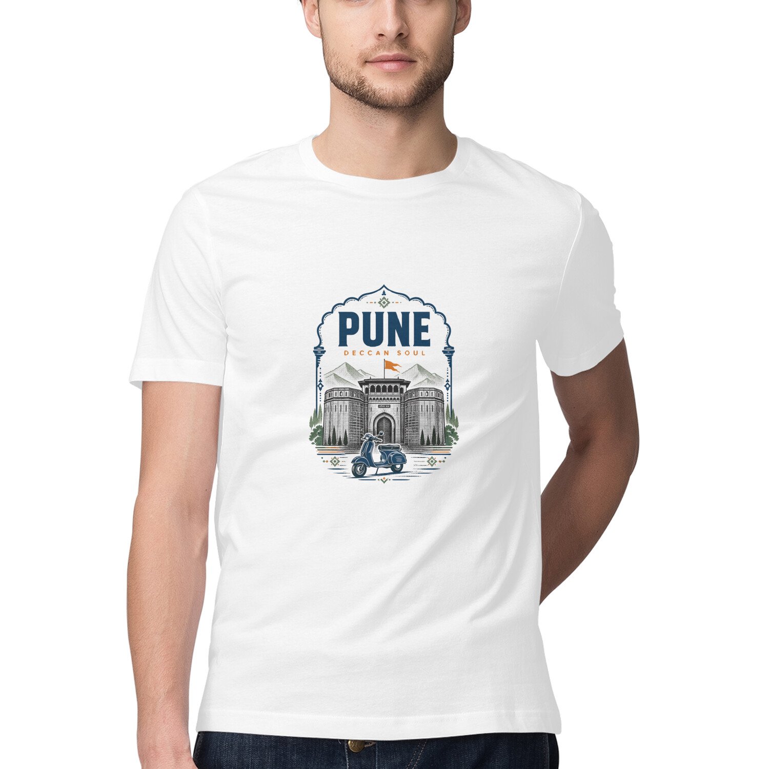 front-6abaded8bce3f-White_S_Men_Round.jpg Pune T-shirt - Image 1