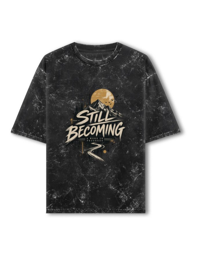 img_3c925939d51d6a.jpg Still Becoming Oversized T-Shirt Acid Washed - Image 1
