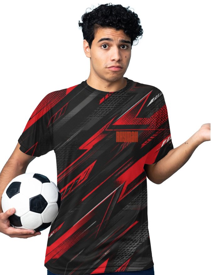 img_c7f71495276472.jpg Sports T-Shirt Red Black - Image 1