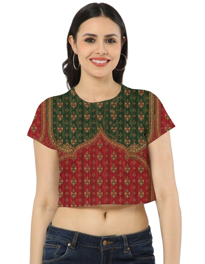 img_d4e9f6b115cc16.jpg Traditional Design Crop Top - Image 1